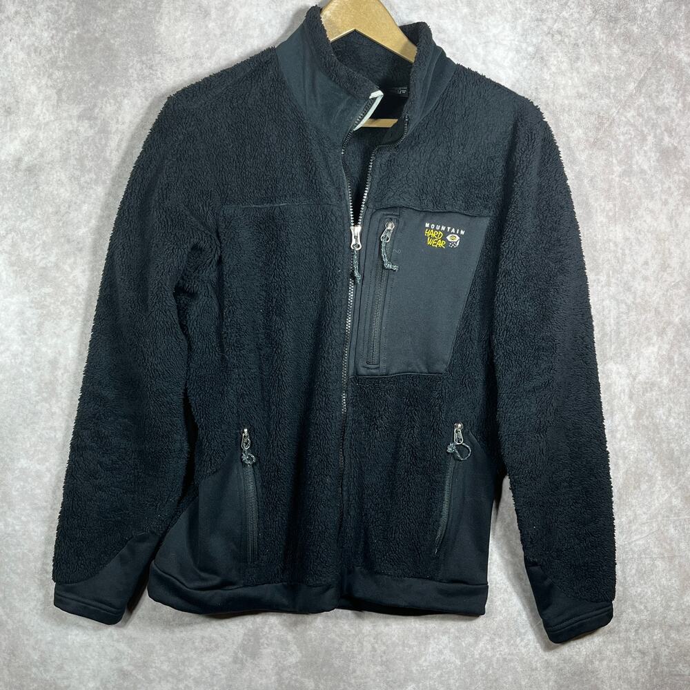 Mountain Hardwear Fuzzy Jacket Womens Black‎ Medium Zip Up Long Sleeve Outdoor